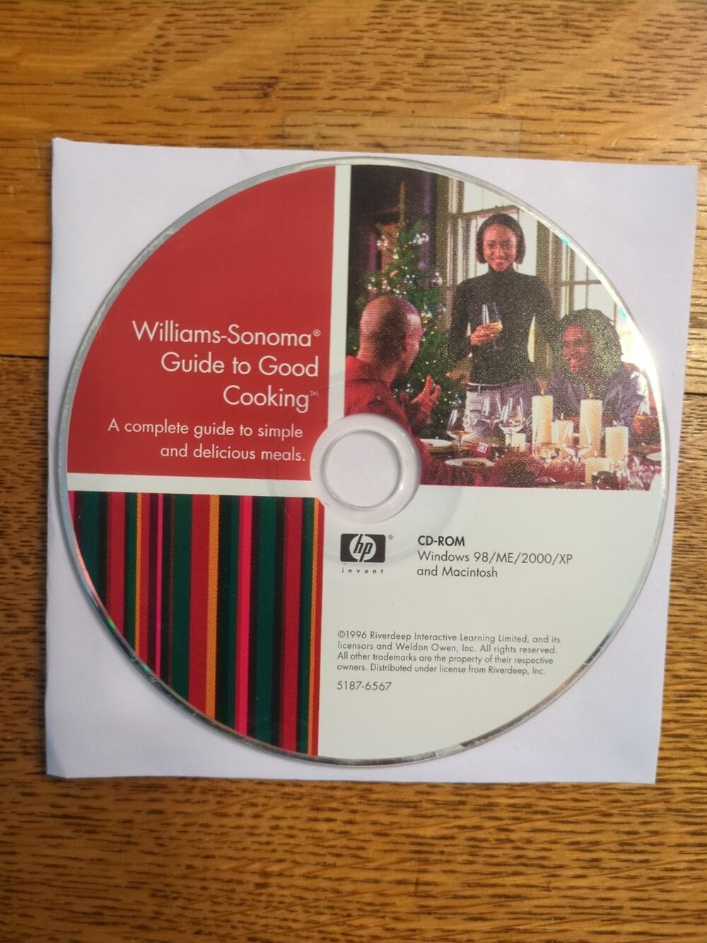 WILLIAMS-SONOMA GUIDE TO GOOD COOKING HP CD-ROM WINDOWS and MAC Disc Only